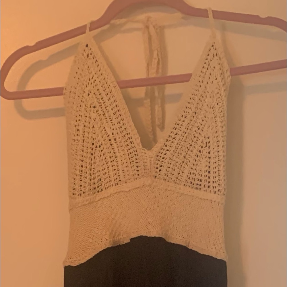 Surf Gypsy black Macramé maxi dress